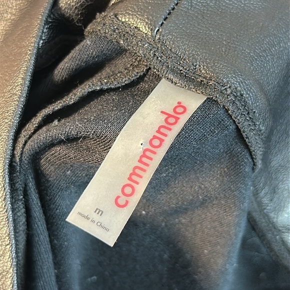 Commando Womens Black Faux Leather Joggers Pants Size M Relaxed Fit Stretch Chic - Picture 12 of 13